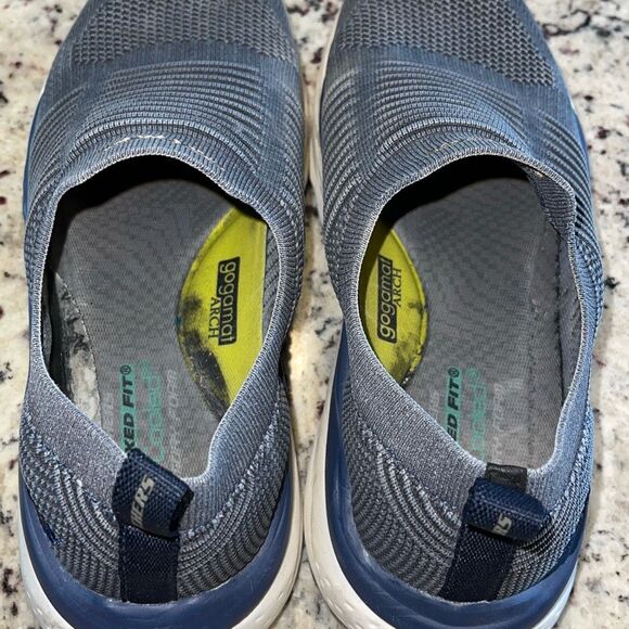 Skechers Mens Delmont Jenko Relaxed Fit Slip On Shoes Navy Size 9.5 - Picture 4 of 7